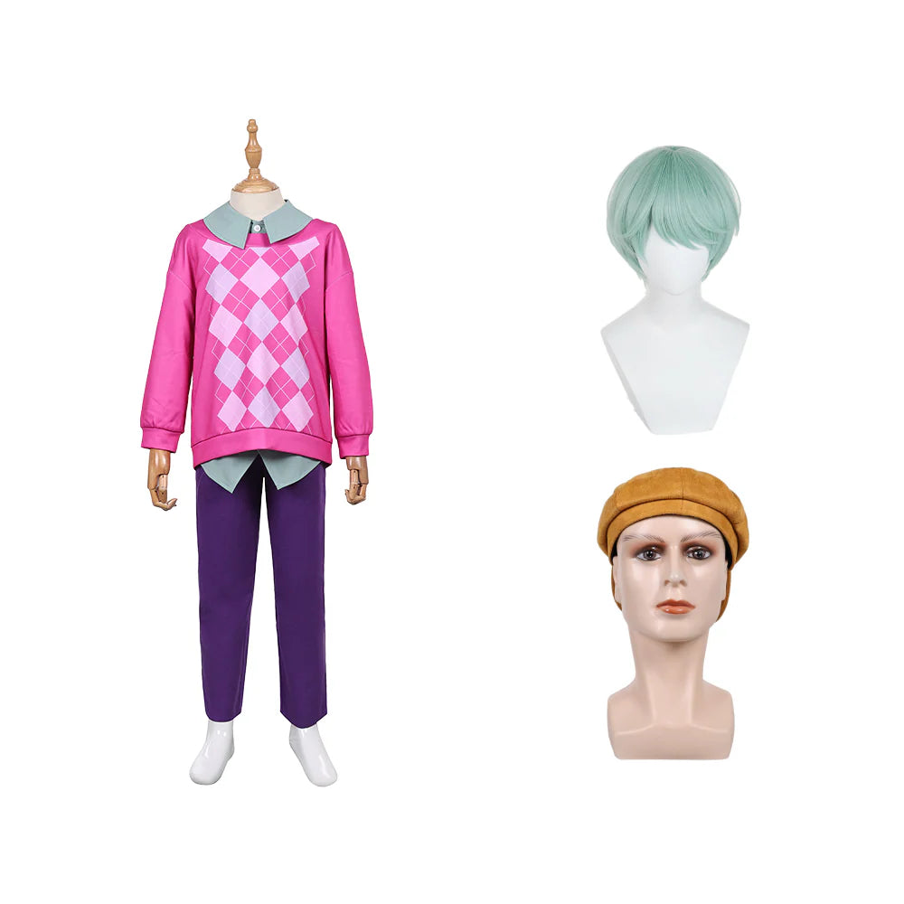 Kids K-POP Demon Hunters Baby Pink Cosplay Costume Set with Wig & Hat – Halloween Outfit