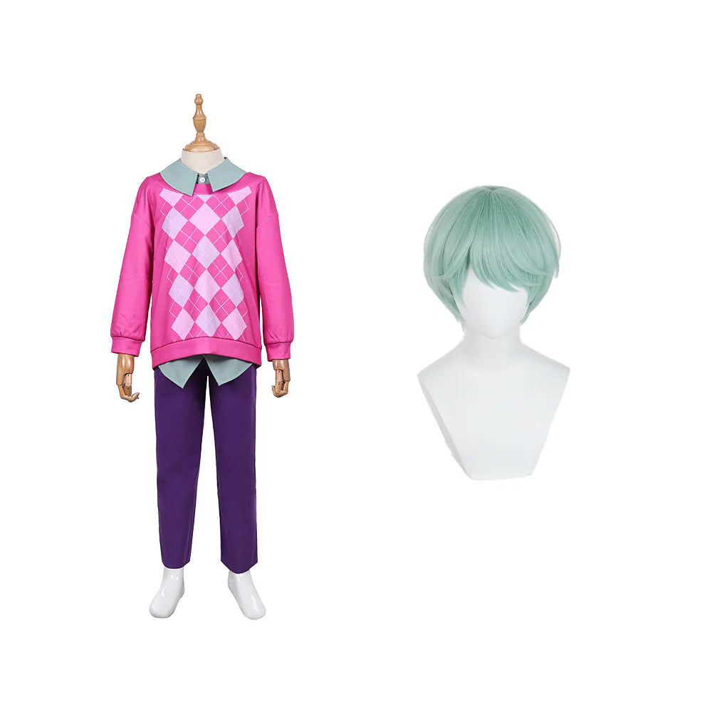 Kids K-POP Demon Hunters Baby Pink Cosplay Costume Set with Wig & Hat – Halloween Outfit