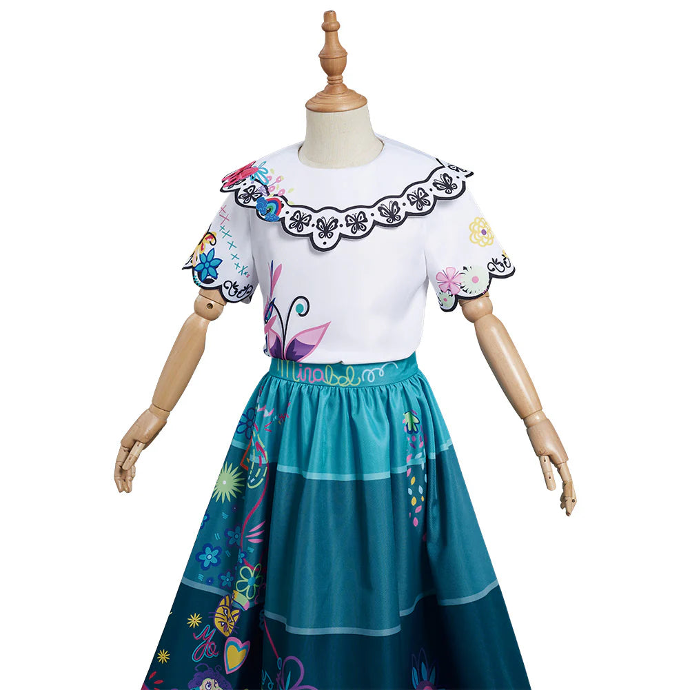 Kids Mirabel Encanto Cosplay Dress Costume Set