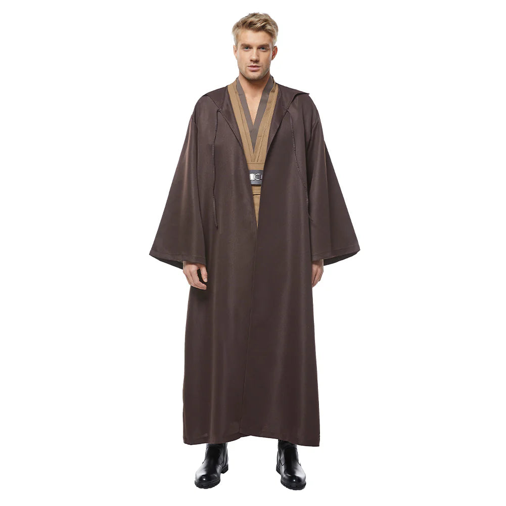 Kenobi Jedi Tunic Cosplay Costume Brown Version – Unisex Halloween Outfit with Robe & Cloak