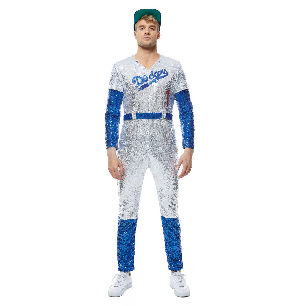 Rocketman Elton John Dodgers Baseball Uniform Cosplay Costume – Unisex Halloween Outfit