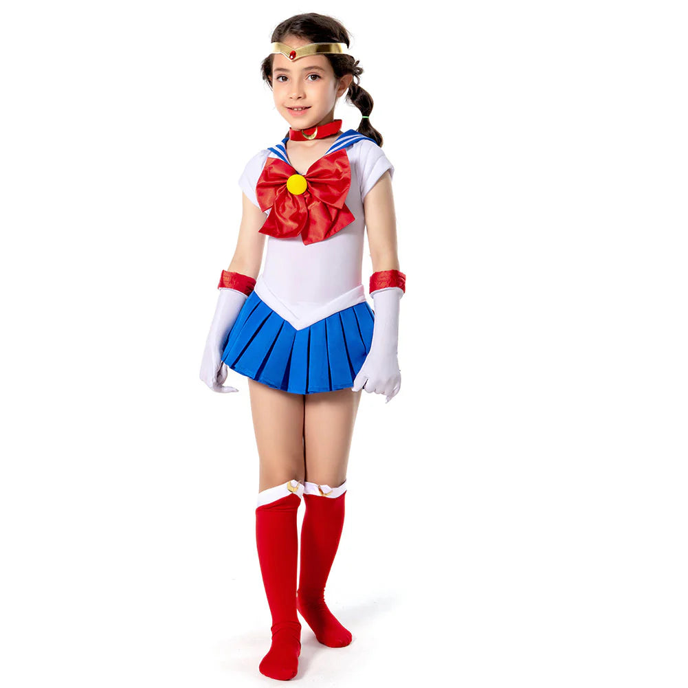 Kids Sailor Moon Cosplay Dress Costume with Accessories