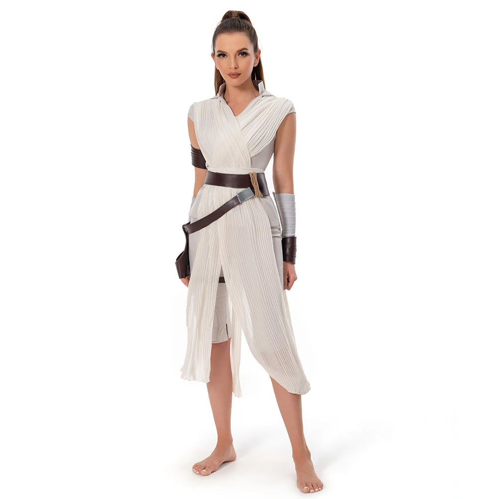 Rey The Rise of Skywalker Cosplay Costume for Women – Star Wars Halloween Outfit with Belt & Accessories