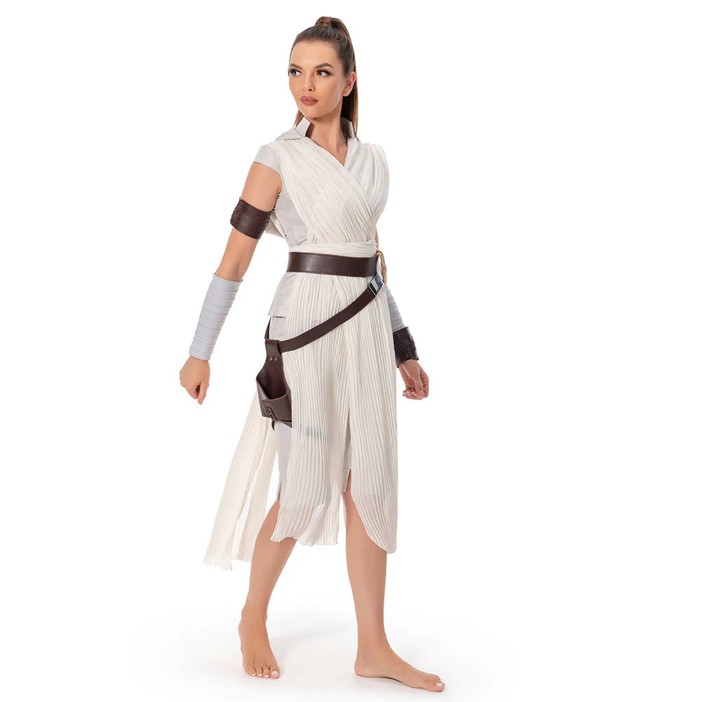 Rey The Rise of Skywalker Cosplay Costume for Women – Star Wars Halloween Outfit with Belt & Accessories