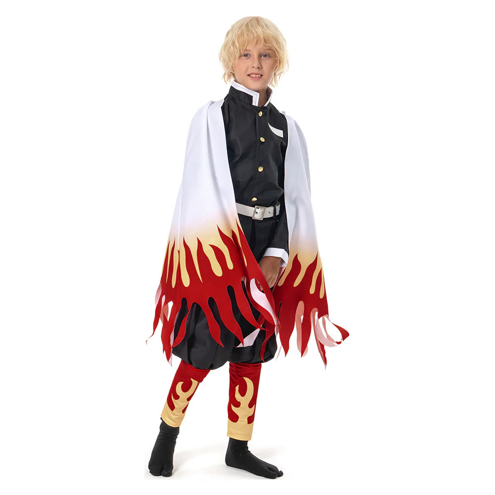 Kids Kyojuro Rengoku Demon Slayer Cosplay Costume Set