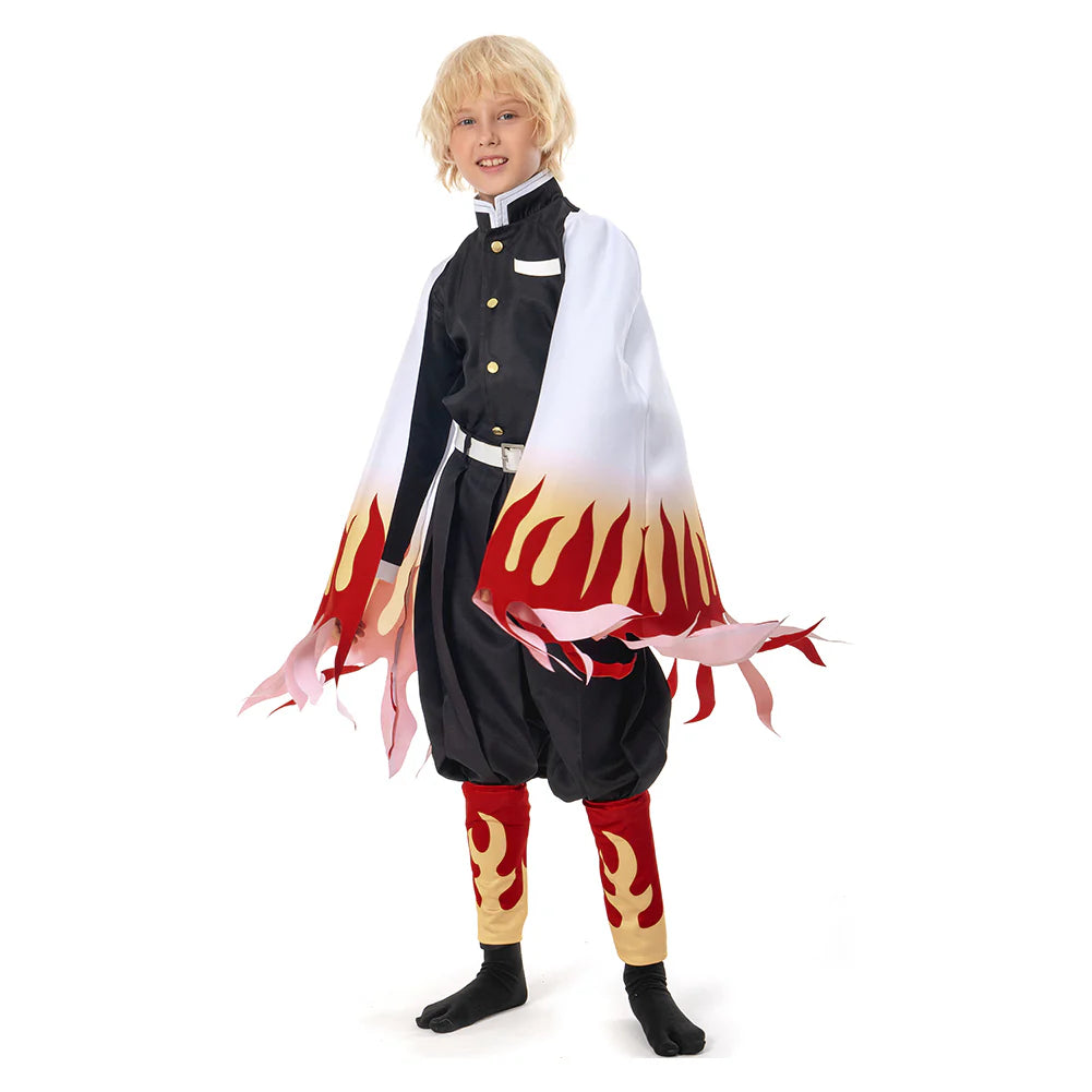 Kids Kyojuro Rengoku Demon Slayer Cosplay Costume Set