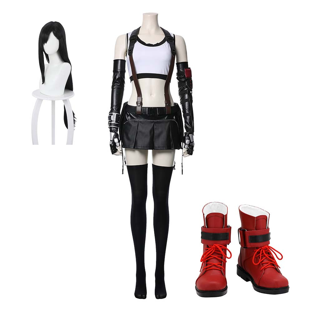 Tifa Lockhart Cosplay Costume with Wig & Shoes – Final Fantasy VII