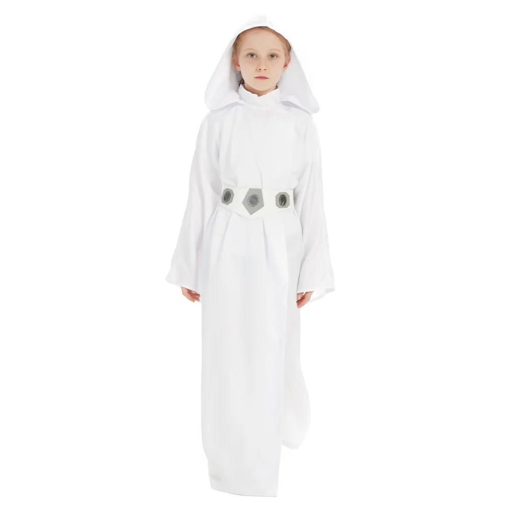 Kids Princess Leia Cosplay Costume Dress with Belt