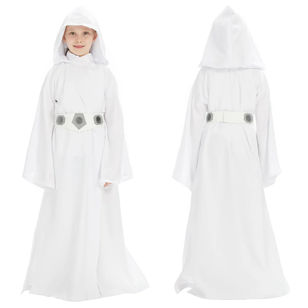 Kids Princess Leia Cosplay Costume Dress with Belt