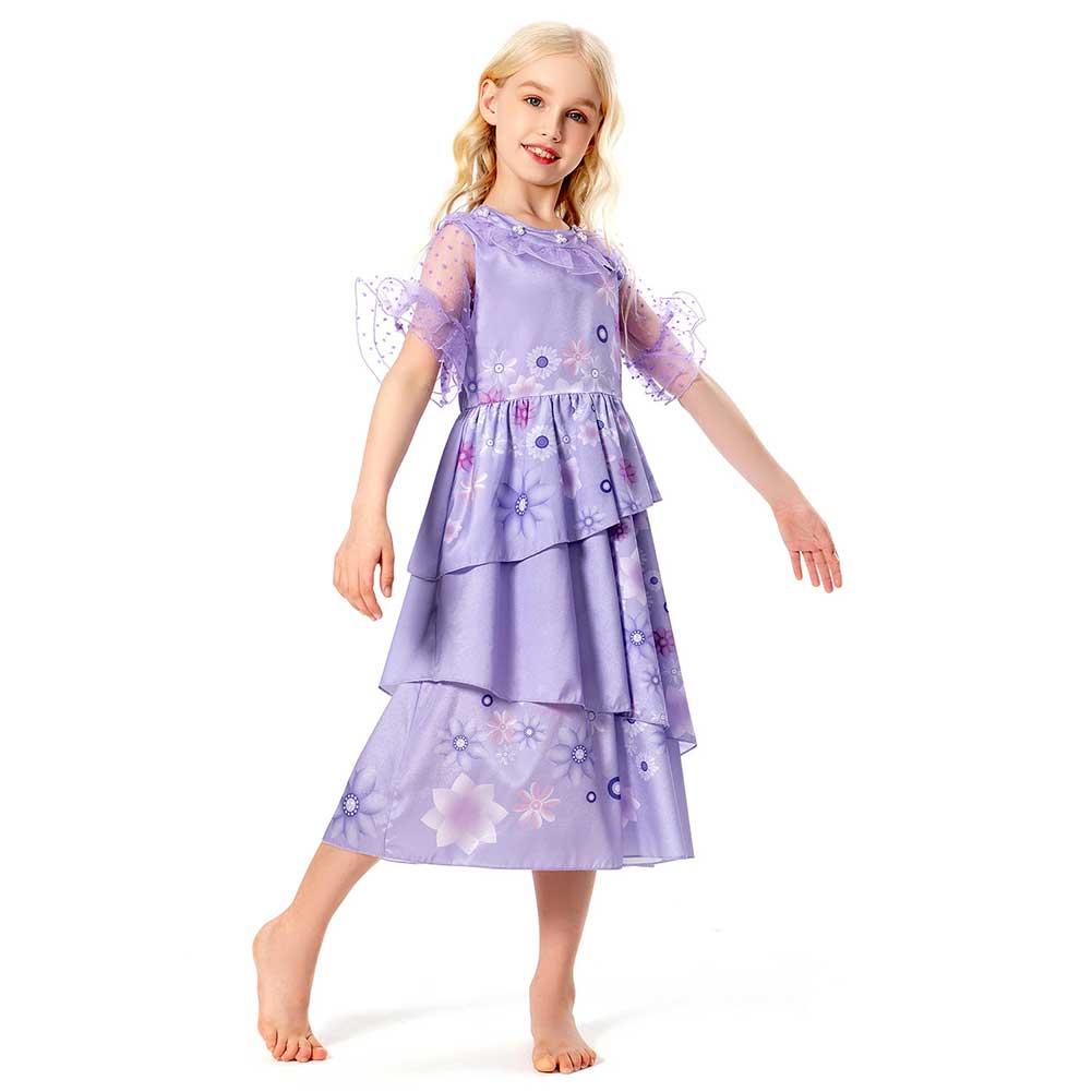 Kids Isabela Encanto Cosplay Dress Costume