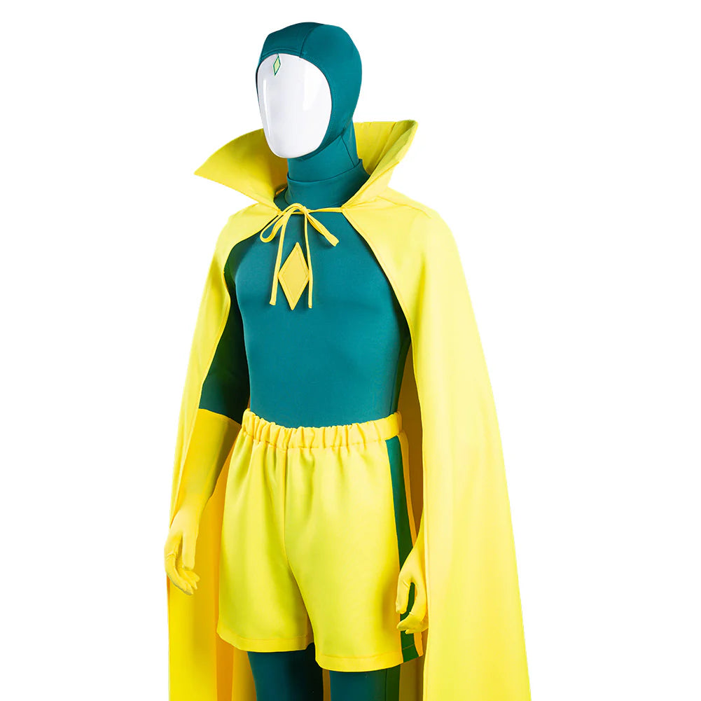 Wanda Vision Vision Cosplay Costume Jumpsuit & Cloak – Unisex Halloween Outfit