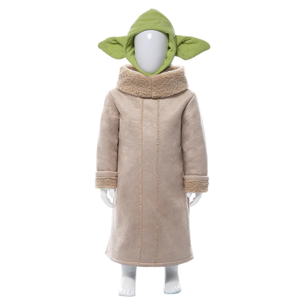 Kids Baby Yoda Cosplay Costume from The Mandalorian – Halloween Outfit with Coat & Hat
