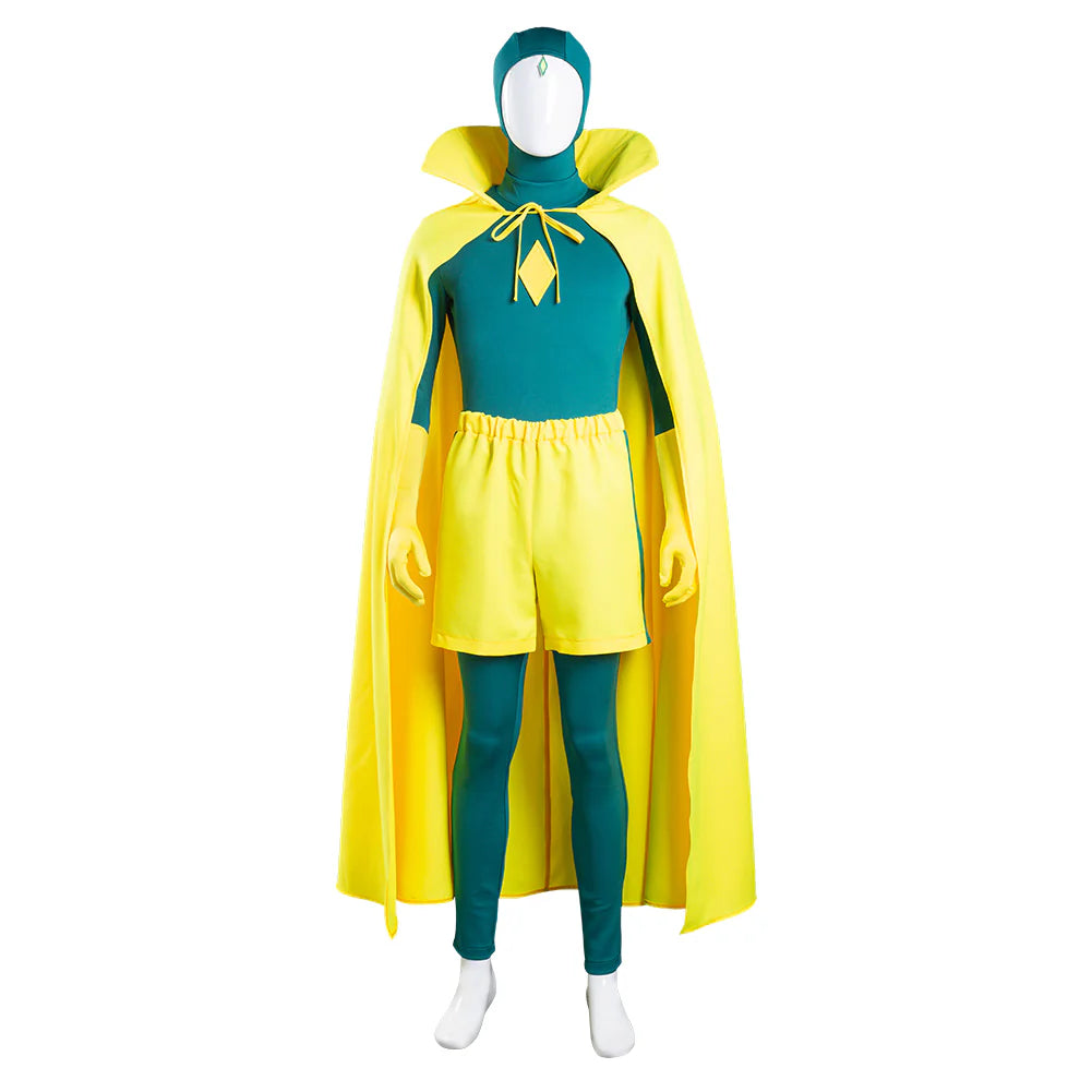 Wanda Vision Vision Cosplay Costume Jumpsuit & Cloak – Unisex Halloween Outfit