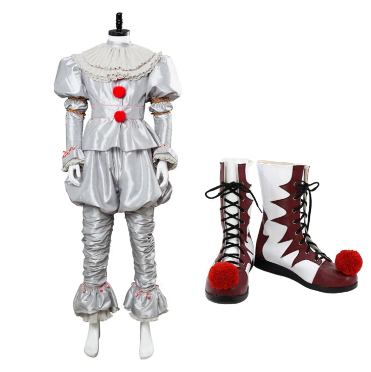 Pennywise Cosplay Costume with Shoes – IT 2 Halloween Outfit