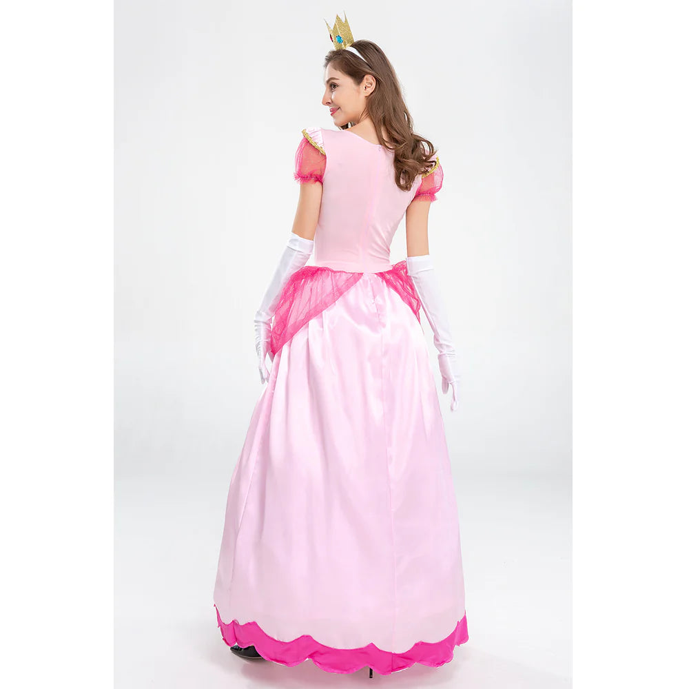 Super Mario Bros. Princess Peach Cosplay Costume Dress – Women’s Halloween Outfit