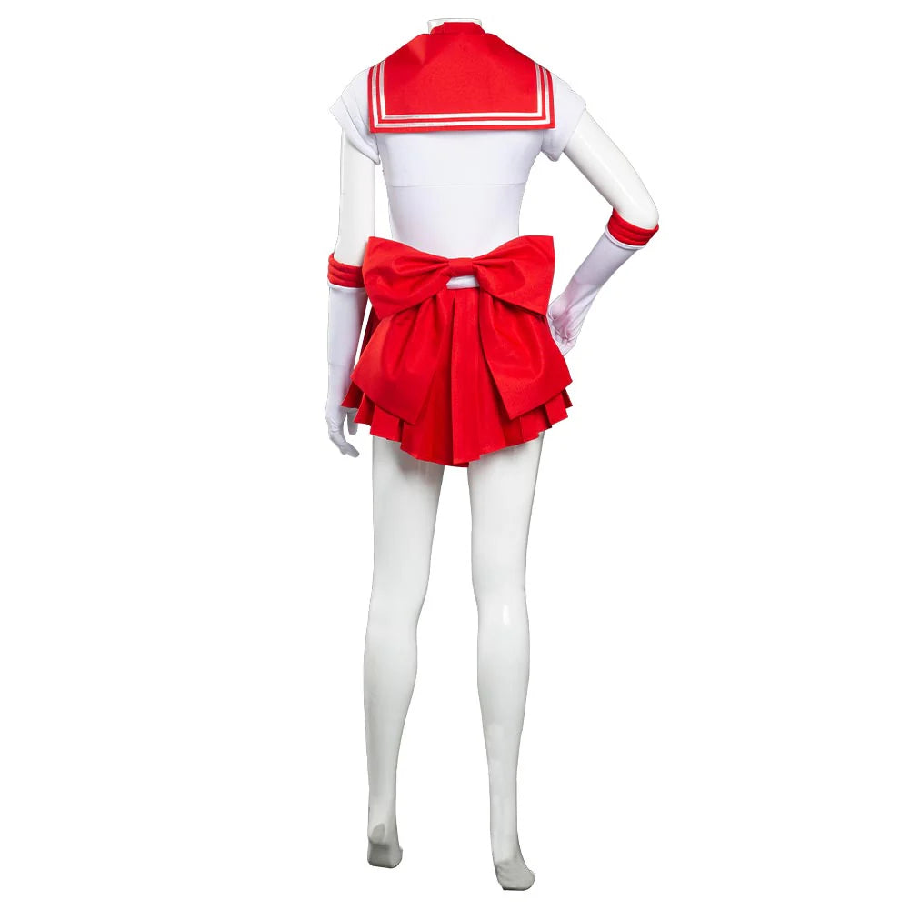 Sailor Moon Hino Rei Cosplay Costume Dress – Women’s Halloween Carnival Outfit