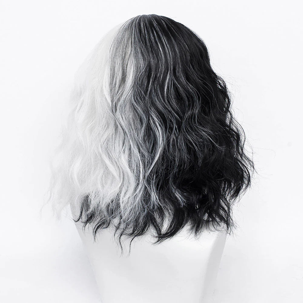 Cruella de Vil Cosplay Wig Heat Resistant Synthetic Hair