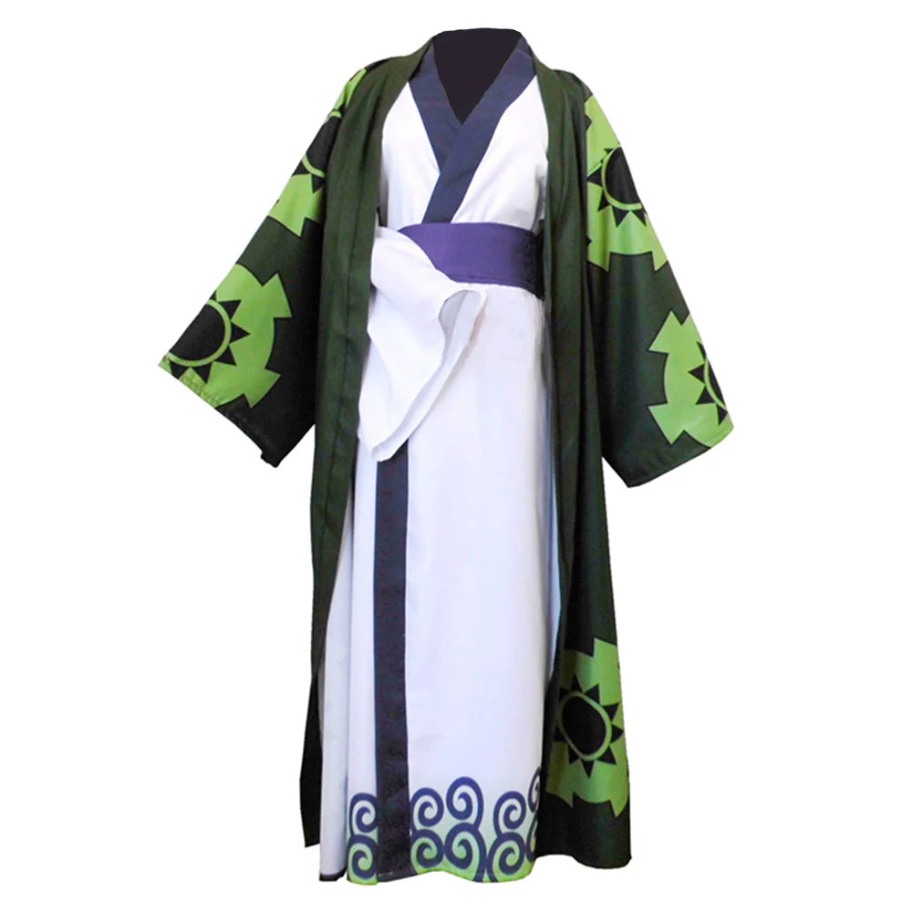 One Piece Roronoa Zoro Kimono Robe Cosplay Costume – Unisex Halloween Outfit
