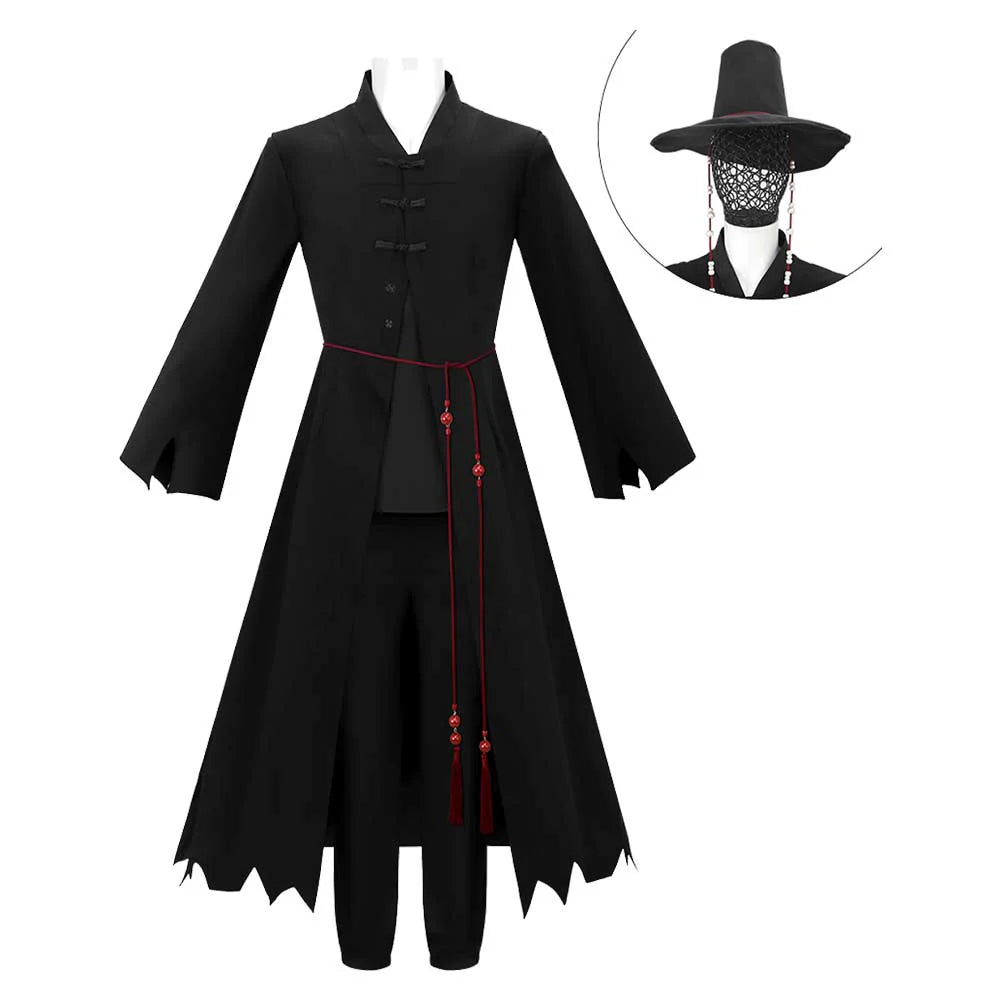 K-POP Demon Hunters Jinu Black Cosplay Costume Set with Bracelet – Halloween Outfit