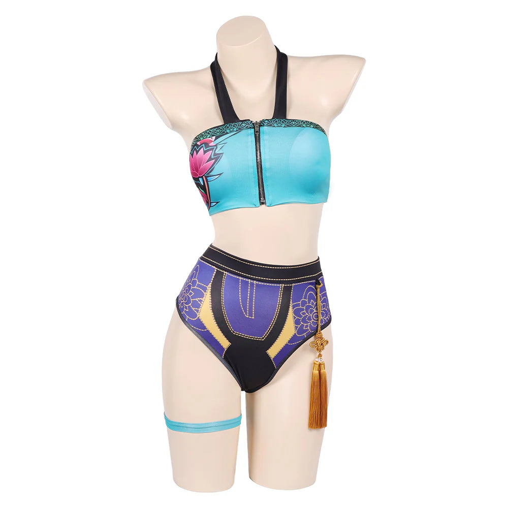 Women’s K-POP Demon Hunters Zoey Swimsuit Cosplay Costume – Halloween Outfit