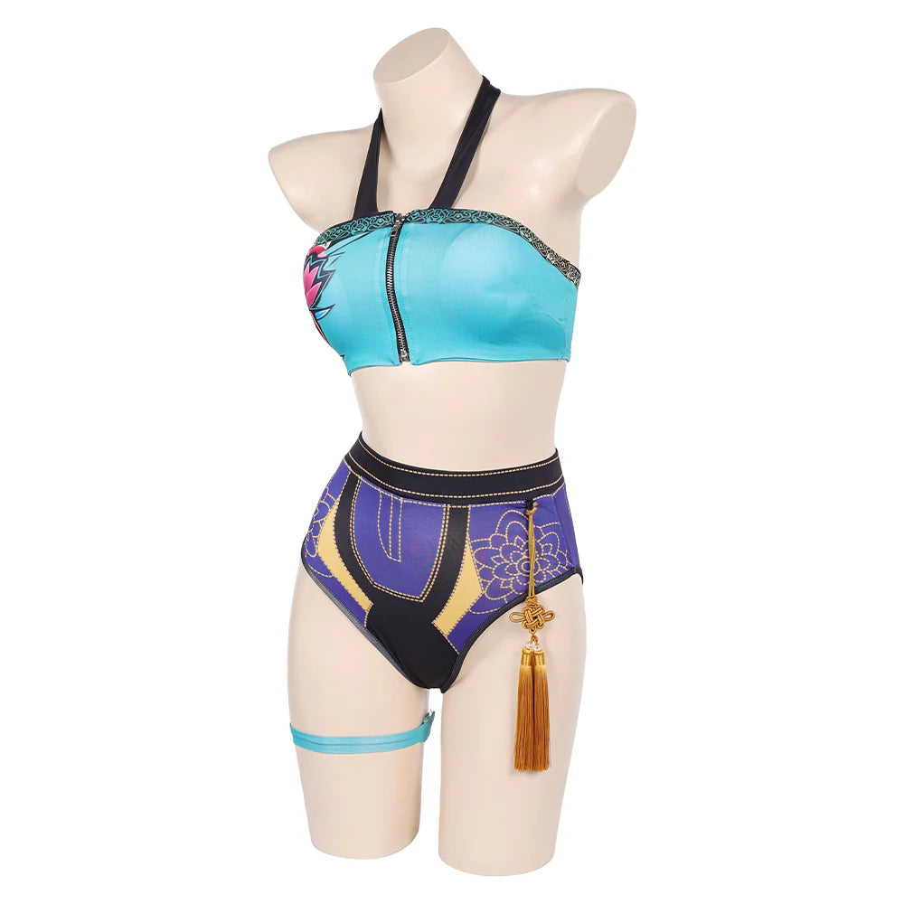 Women’s K-POP Demon Hunters Zoey Swimsuit Cosplay Costume – Halloween Outfit