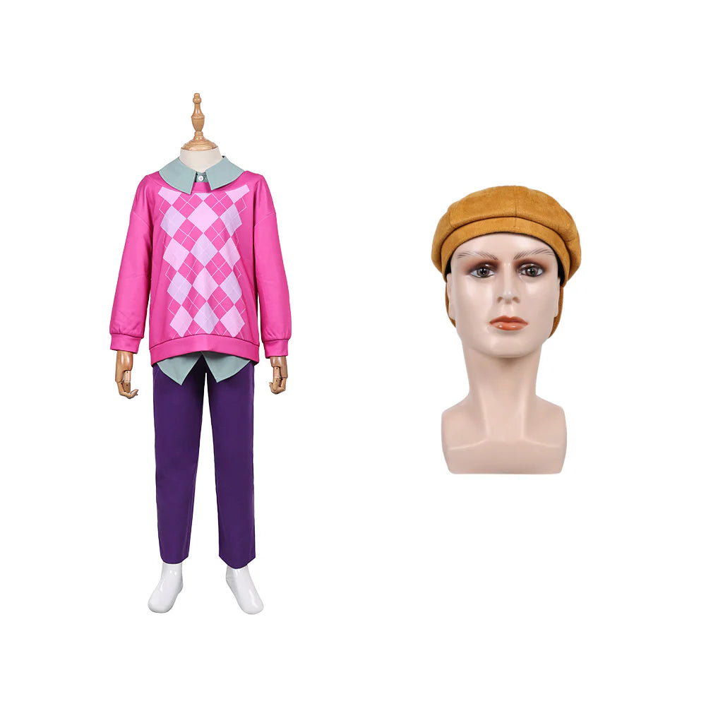 Kids K-POP Demon Hunters Baby Pink Cosplay Costume Set with Wig & Hat – Halloween Outfit