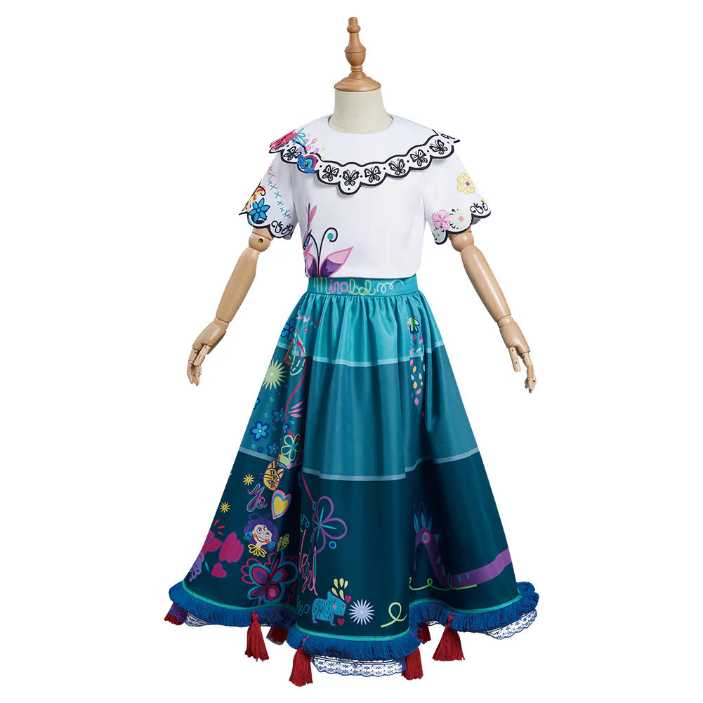 Kids Mirabel Encanto Cosplay Dress Costume Set