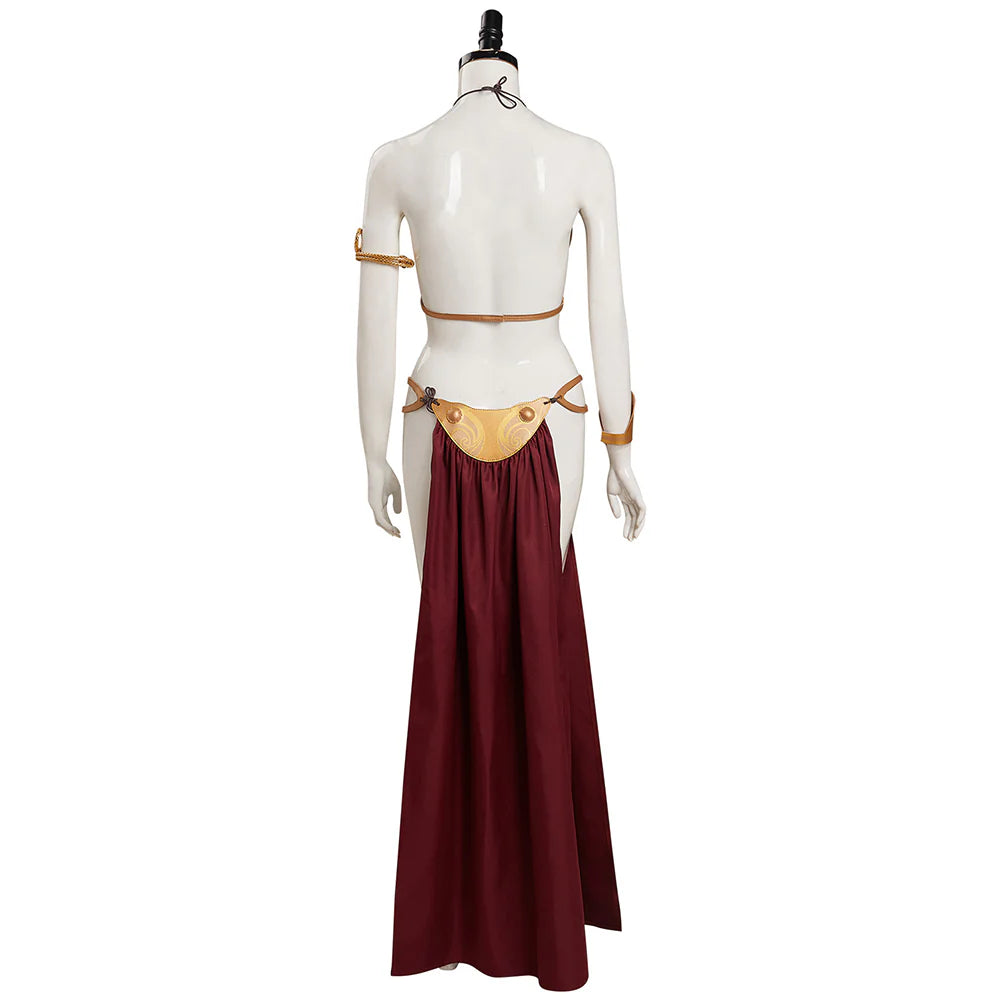 Princess Leia Slave Metal Bikini Cosplay Costume with Wig