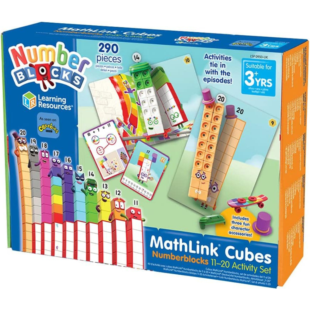 Learning Resources MathLink Cubes Numberblocks 11-20 Activity Set - Interactive Maths Learning Toy