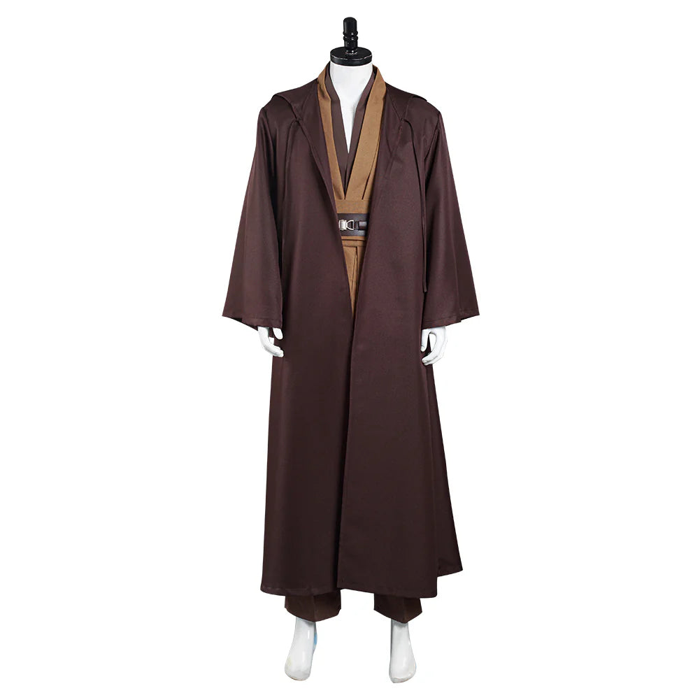 Kenobi Jedi Tunic Cosplay Costume Brown Version – Unisex Halloween Outfit with Robe & Cloak
