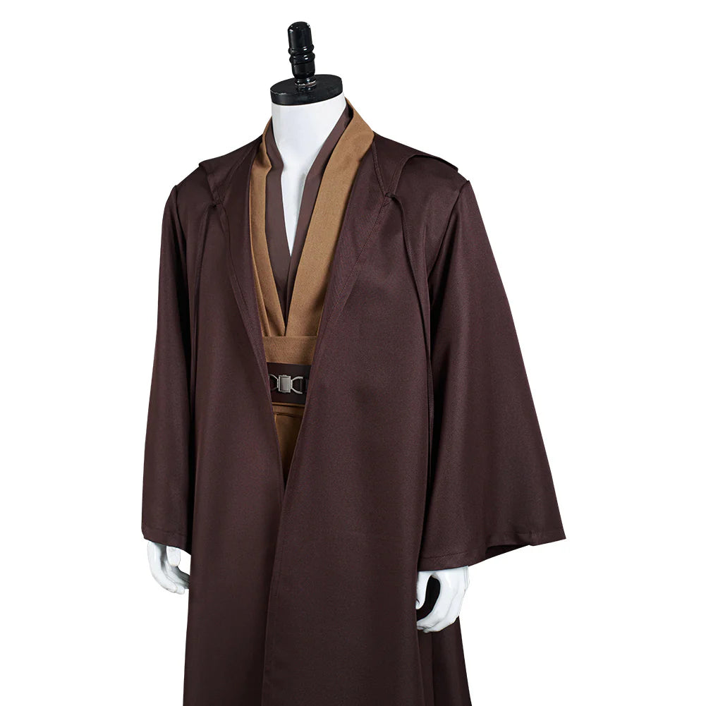 Kenobi Jedi Tunic Cosplay Costume Brown Version – Unisex Halloween Outfit with Robe & Cloak