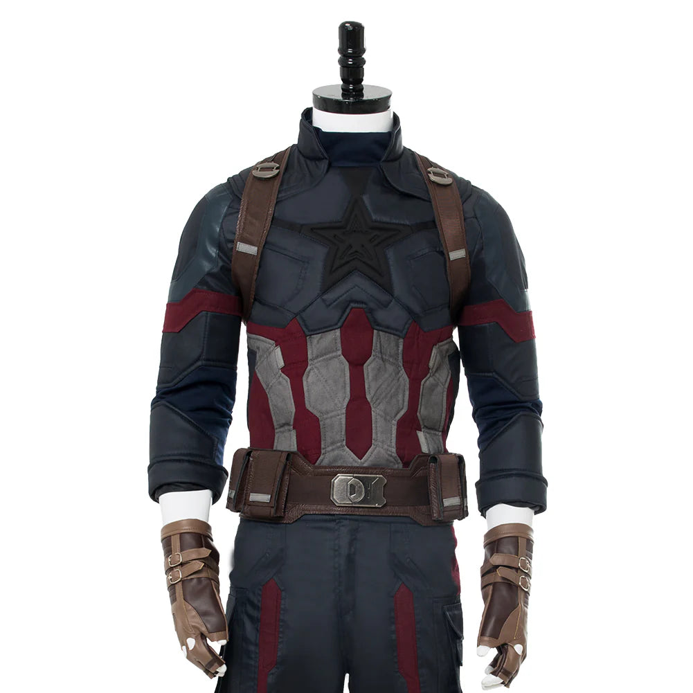 Infinity War Steven Rogers Cosplay Costume Uniform Suit – Men’s Halloween Outfit