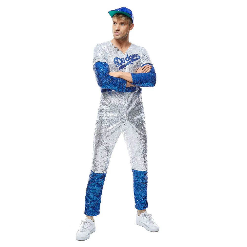 Rocketman Elton John Dodgers Baseball Uniform Cosplay Costume – Unisex Halloween Outfit