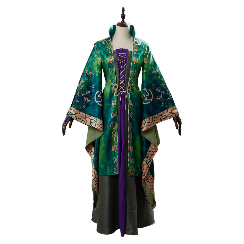 Winifred Sanderson Cosplay Costume Full Set – Hocus Pocus Witch Outfit with Wig | Halloween Costumes