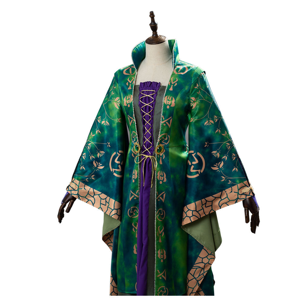 Winifred Sanderson Cosplay Costume Full Set – Hocus Pocus Witch Outfit with Wig | Halloween Costumes