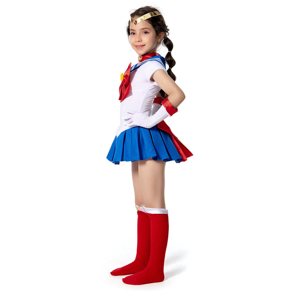 Kids Sailor Moon Cosplay Dress Costume with Accessories