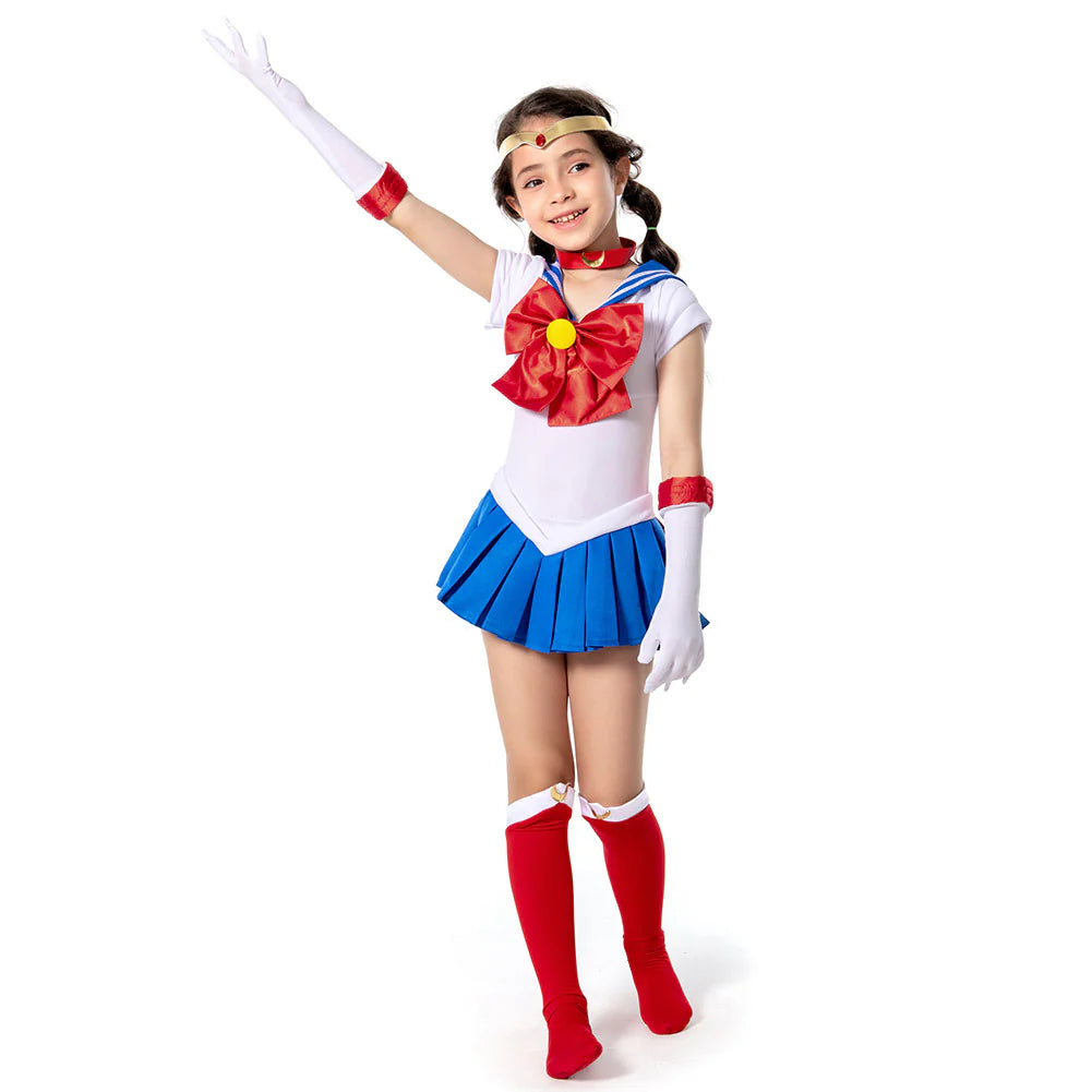 Kids Sailor Moon Cosplay Dress Costume with Accessories