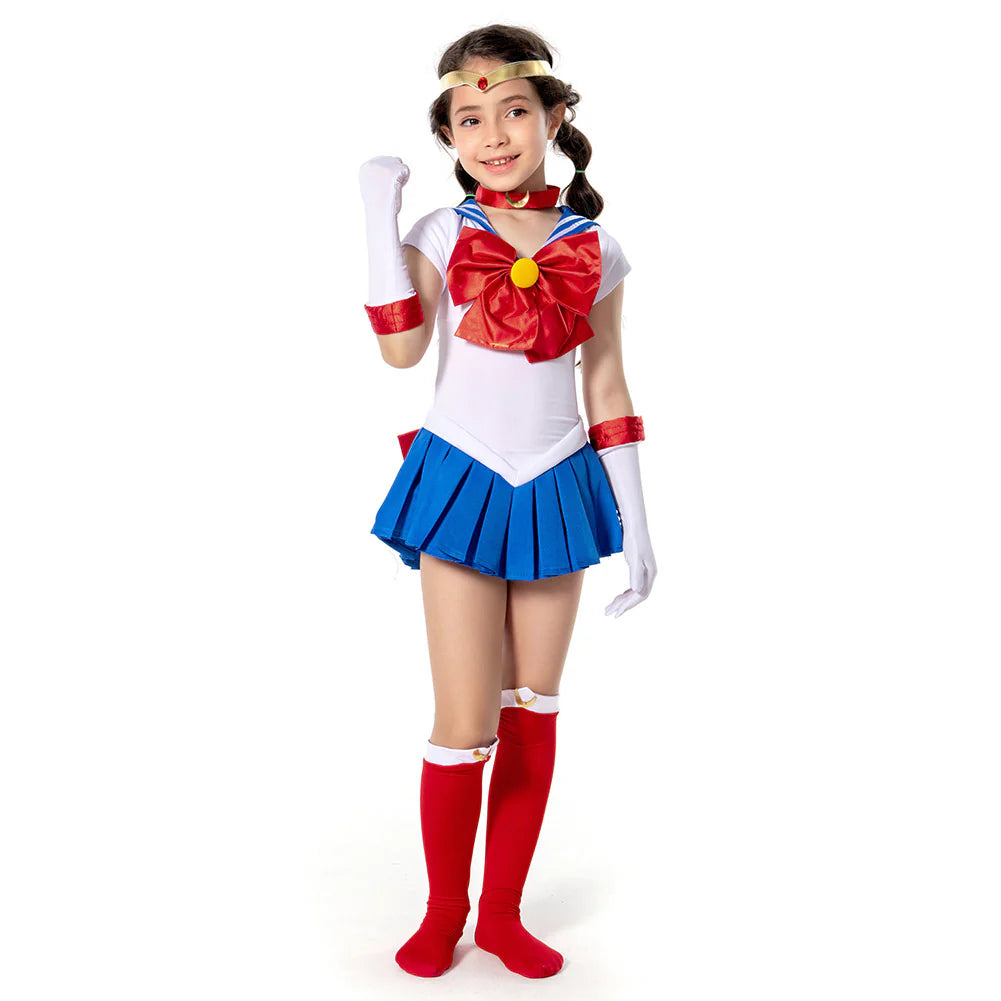 Kids Sailor Moon Cosplay Dress Costume with Accessories