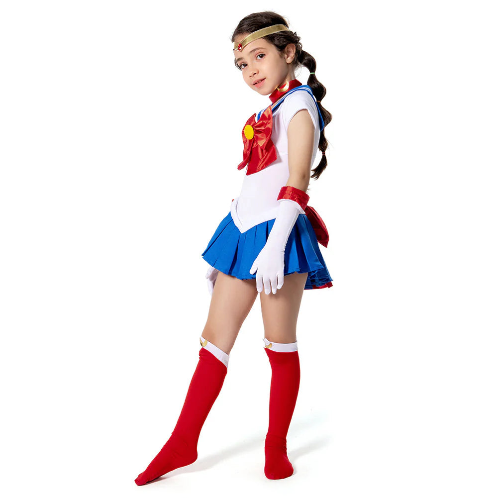 Kids Sailor Moon Cosplay Dress Costume with Accessories