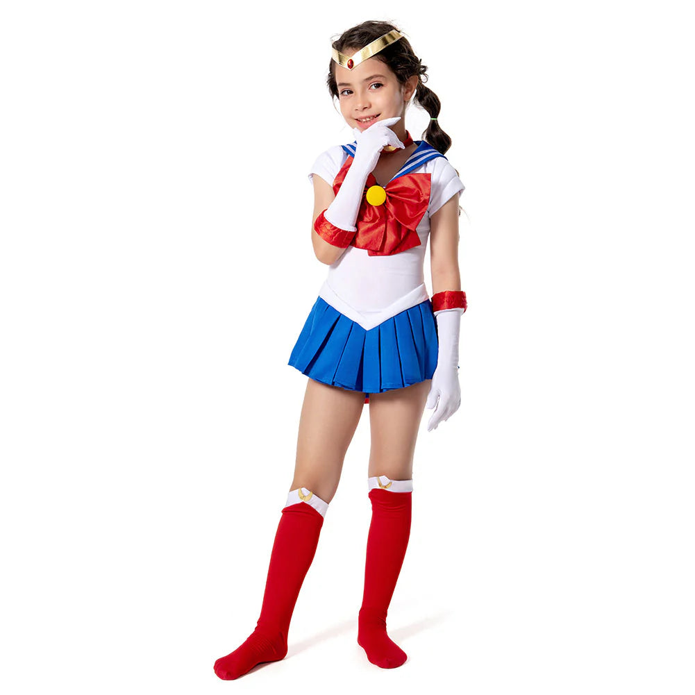 Kids Sailor Moon Cosplay Dress Costume with Accessories