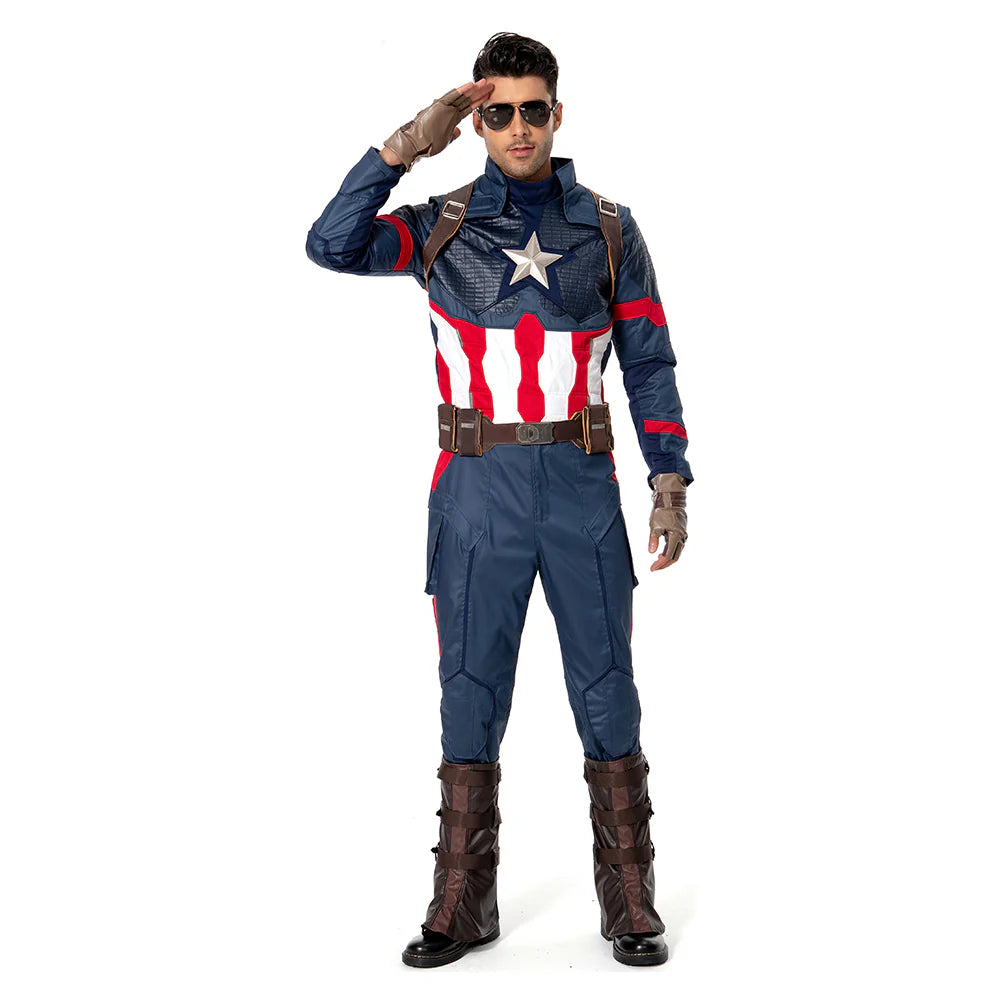 Captain America Endgame Cosplay Costume Suit for Adults