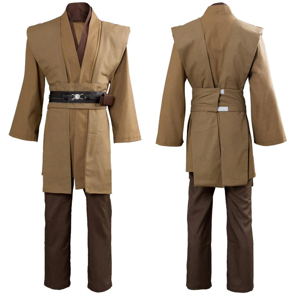 Kenobi Jedi Tunic Cosplay Costume Brown Version – Unisex Halloween Outfit (No Cloak)