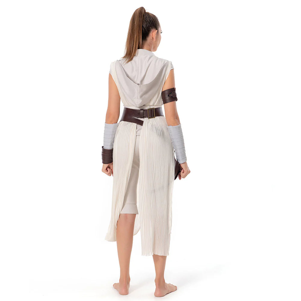 Rey The Rise of Skywalker Cosplay Costume for Women – Star Wars Halloween Outfit with Belt & Accessories