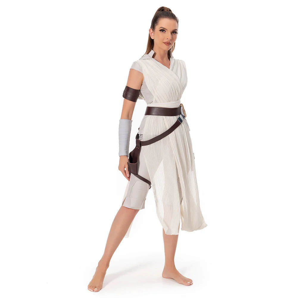 Rey The Rise of Skywalker Cosplay Costume for Women – Star Wars Halloween Outfit with Belt & Accessories