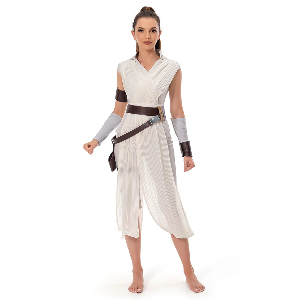 Rey The Rise of Skywalker Cosplay Costume for Women – Star Wars Halloween Outfit with Belt & Accessories