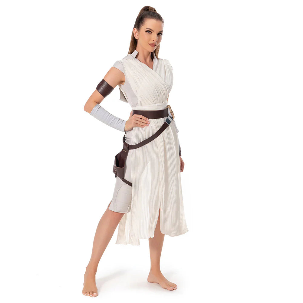 Rey The Rise of Skywalker Cosplay Costume for Women – Star Wars Halloween Outfit with Belt & Accessories