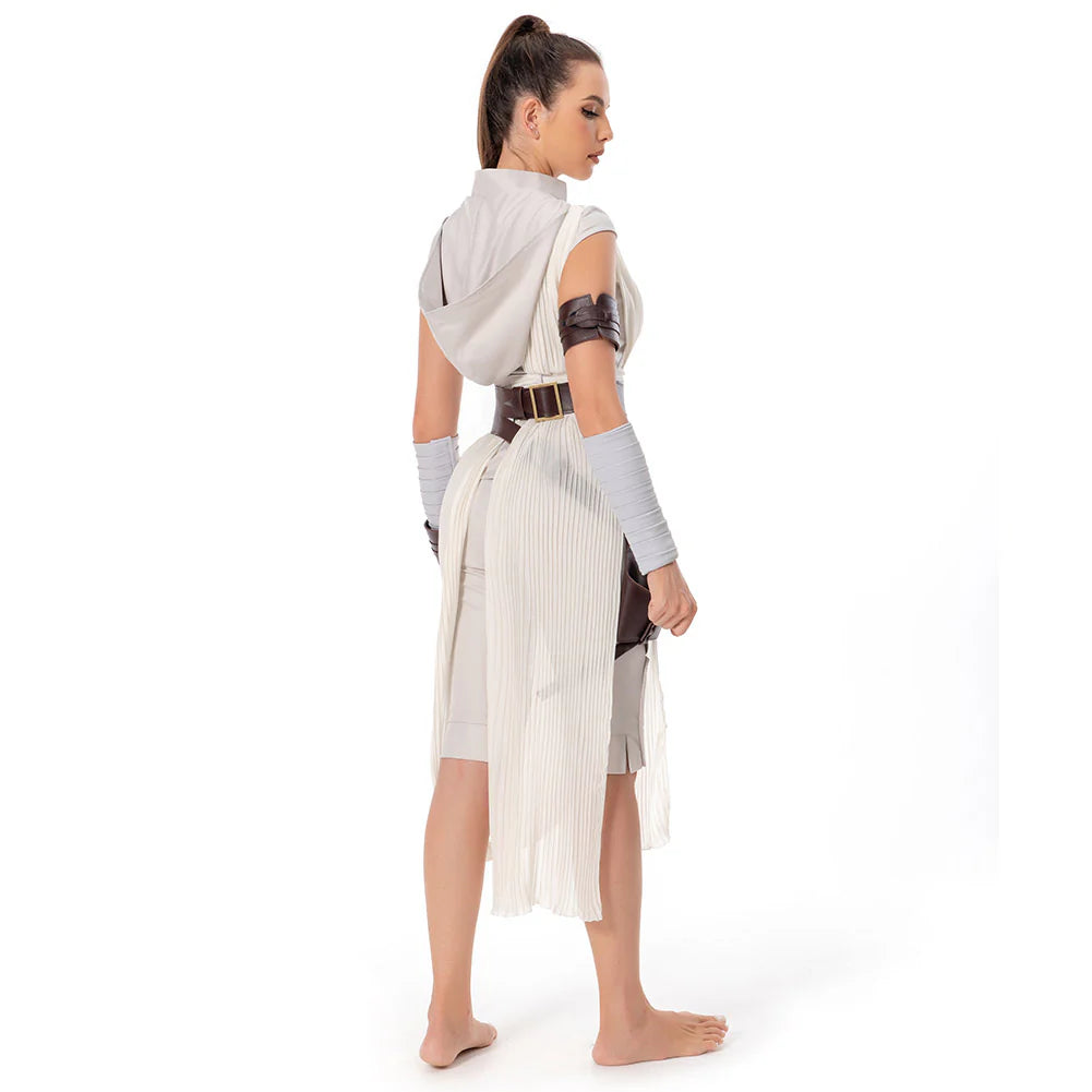 Rey The Rise of Skywalker Cosplay Costume for Women – Star Wars Halloween Outfit with Belt & Accessories
