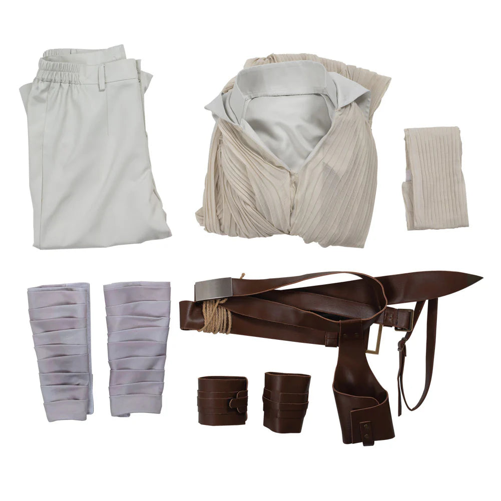 Rey The Rise of Skywalker Cosplay Costume for Women – Star Wars Halloween Outfit with Belt & Accessories