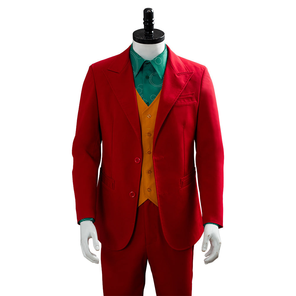Joker 2019 Arthur Fleck Cosplay Costume Full Set with Wig & Shoes – Halloween Costumes Joaquin Phoenix Suit
