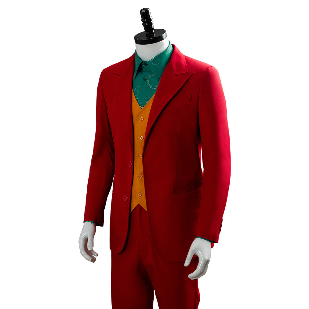 Joker 2019 Arthur Fleck Cosplay Costume Full Set with Wig & Shoes – Halloween Costumes Joaquin Phoenix Suit